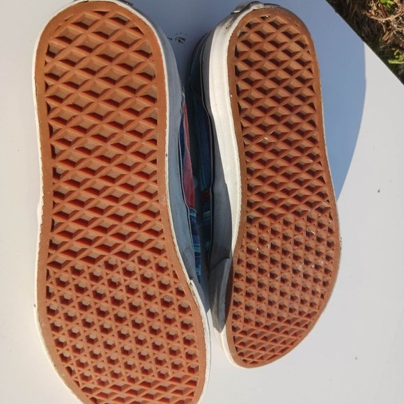 Vans Size 6 Red Blue Mix Kid's Sneaker Shoes - Picture 7 of 9